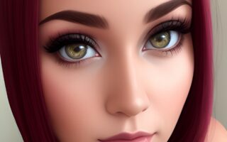A stunning redhead with brown eyes exuding confidence and charm. Her stylish outfit accentuates her elegance, while her smile and gaze captivate attention.