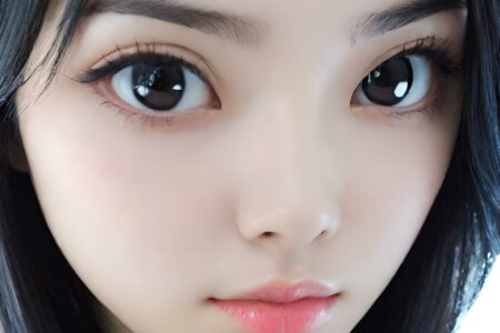 AI girl with black hair wallpaper