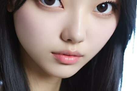 AI girl with black hair wallpaper