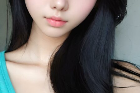 AI girl with black hair wallpaper