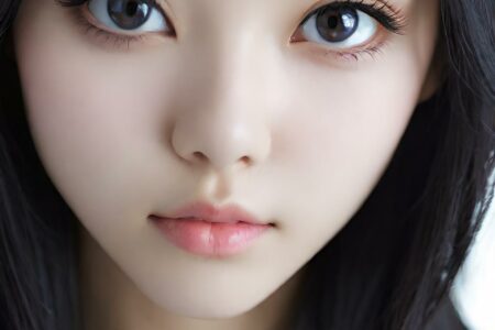 AI girl with black hair wallpaper