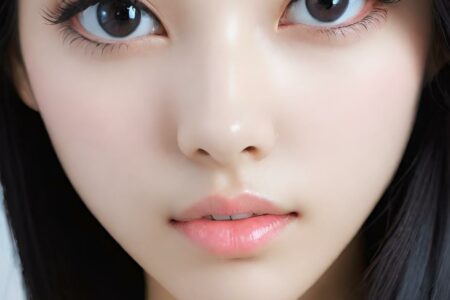AI girl with black hair wallpaper