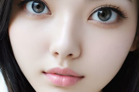 AI girl with black hair wallpaper