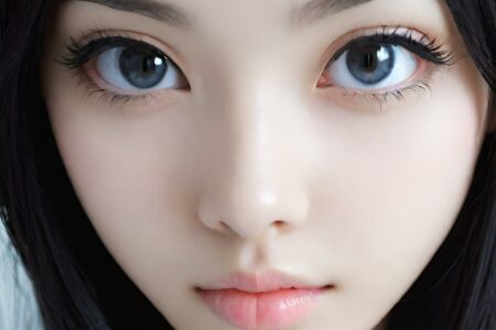 AI girl with black hair wallpaper