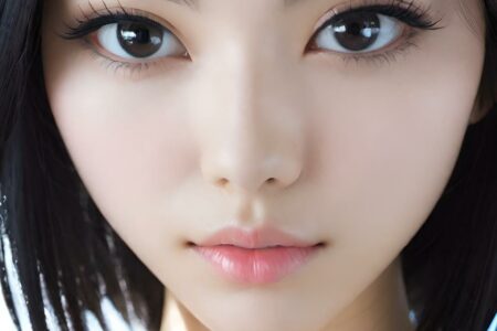 AI girl with black hair wallpaper
