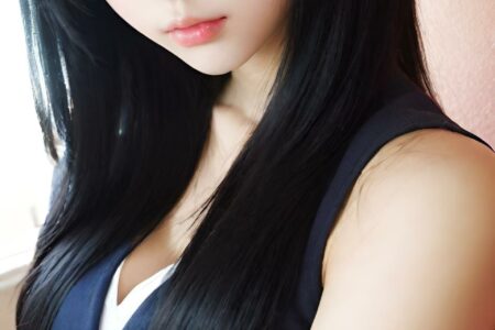 AI girl with black hair wallpaper