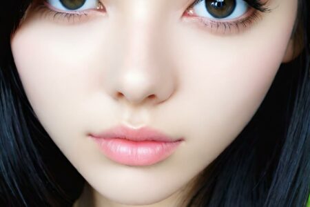 AI girl with black hair wallpaper
