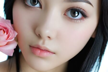 AI girl with black hair wallpaper