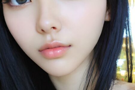 AI girl with black hair wallpaper