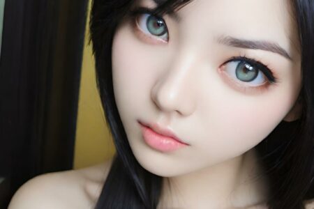 AI girl with black hair wallpaper