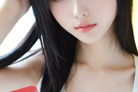 AI girl with black hair wallpaper