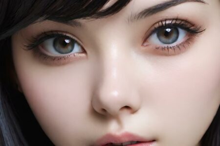 AI girl with black hair wallpaper