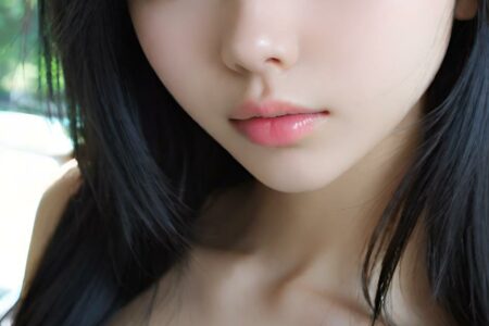 AI girl with black hair wallpaper