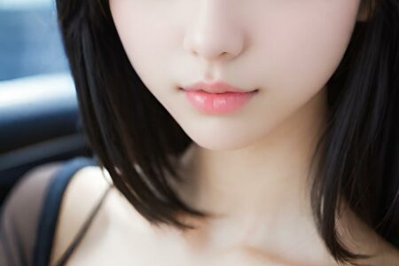 AI girl with black hair wallpaper