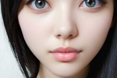 AI girl with black hair wallpaper