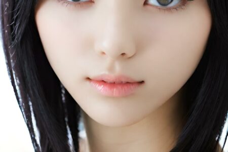 AI girl with black hair wallpaper