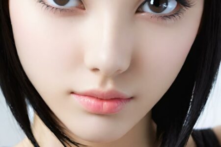 AI girl with black hair wallpaper