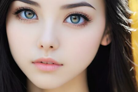 AI girl with black hair wallpaper