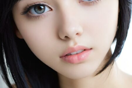 AI girl with black hair wallpaper