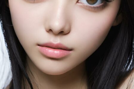 AI girl with black hair wallpaper