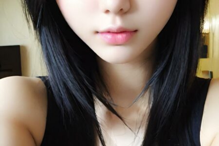 AI girl with black hair wallpaper