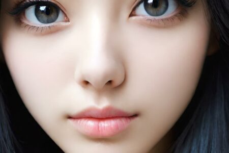 AI girl with black hair wallpaper