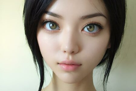 AI girl with black hair wallpaper