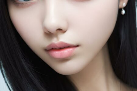 AI girl with black hair wallpaper