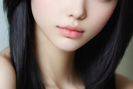 AI girl with black hair wallpaper
