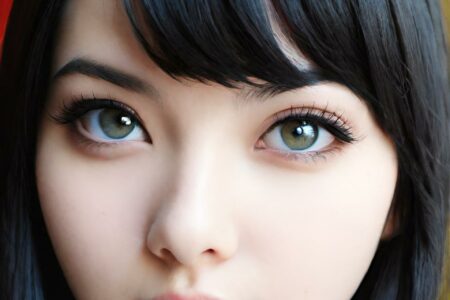 AI girl with black hair wallpaper