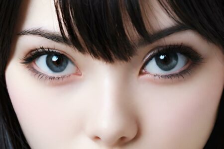 AI girl with black hair wallpaper