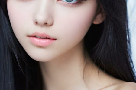 AI girl with black hair wallpaper