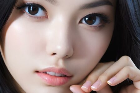 AI girl with black hair wallpaper