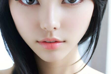 AI girl with black hair wallpaper