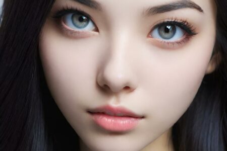 AI girl with black hair wallpaper