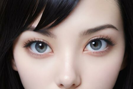 AI girl with black hair wallpaper