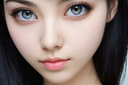AI girl with black hair wallpaper