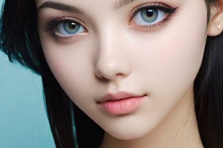AI girl with black hair wallpaper