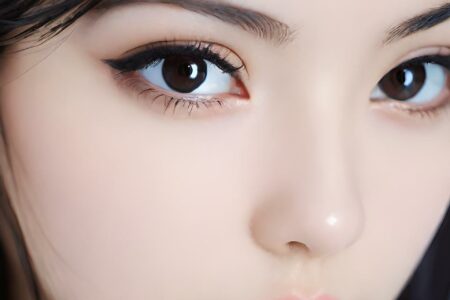 AI girl with black hair wallpaper