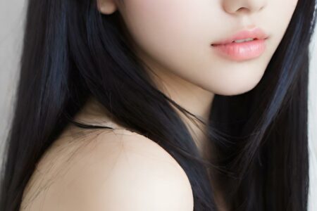 AI girl with black hair wallpaper