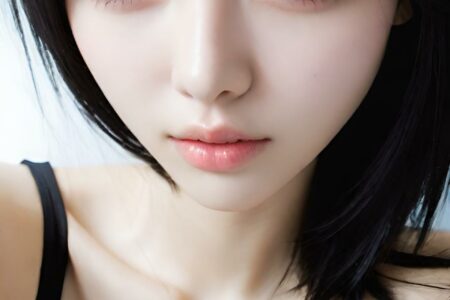 AI girl with black hair wallpaper