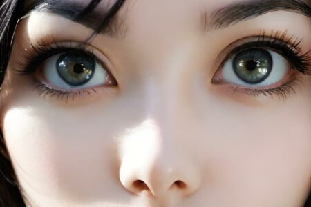 AI girl with black hair wallpaper