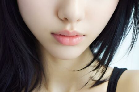 AI girl with black hair wallpaper