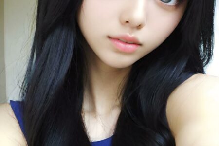 AI girl with black hair wallpaper