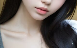 AI girl with black hair wallpaper