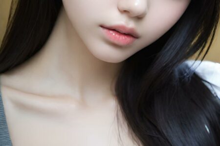 AI girl with black hair wallpaper