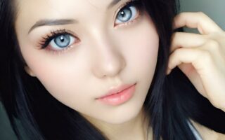 AI girl with black hair wallpaper