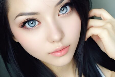 AI girl with black hair wallpaper