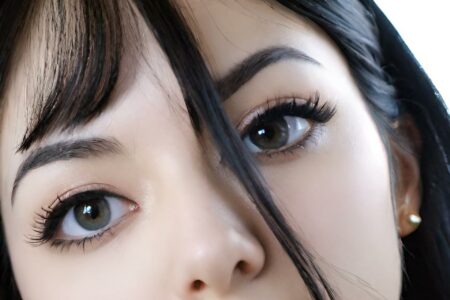 AI girl with black hair wallpaper