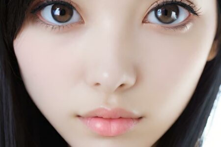 AI girl with black hair wallpaper